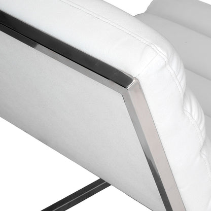 Caviar Bonded Leather & Steel Lounge Accent Chair in White V1041-JMC-1059WHITE
