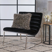 Glorie Black Velvet Sofa Accent Chair ArmChair V1041-JMC-1060BLACK