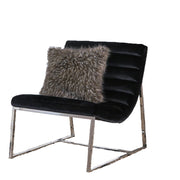 Glorie Black Velvet Sofa Accent Chair ArmChair V1041-JMC-1060BLACK