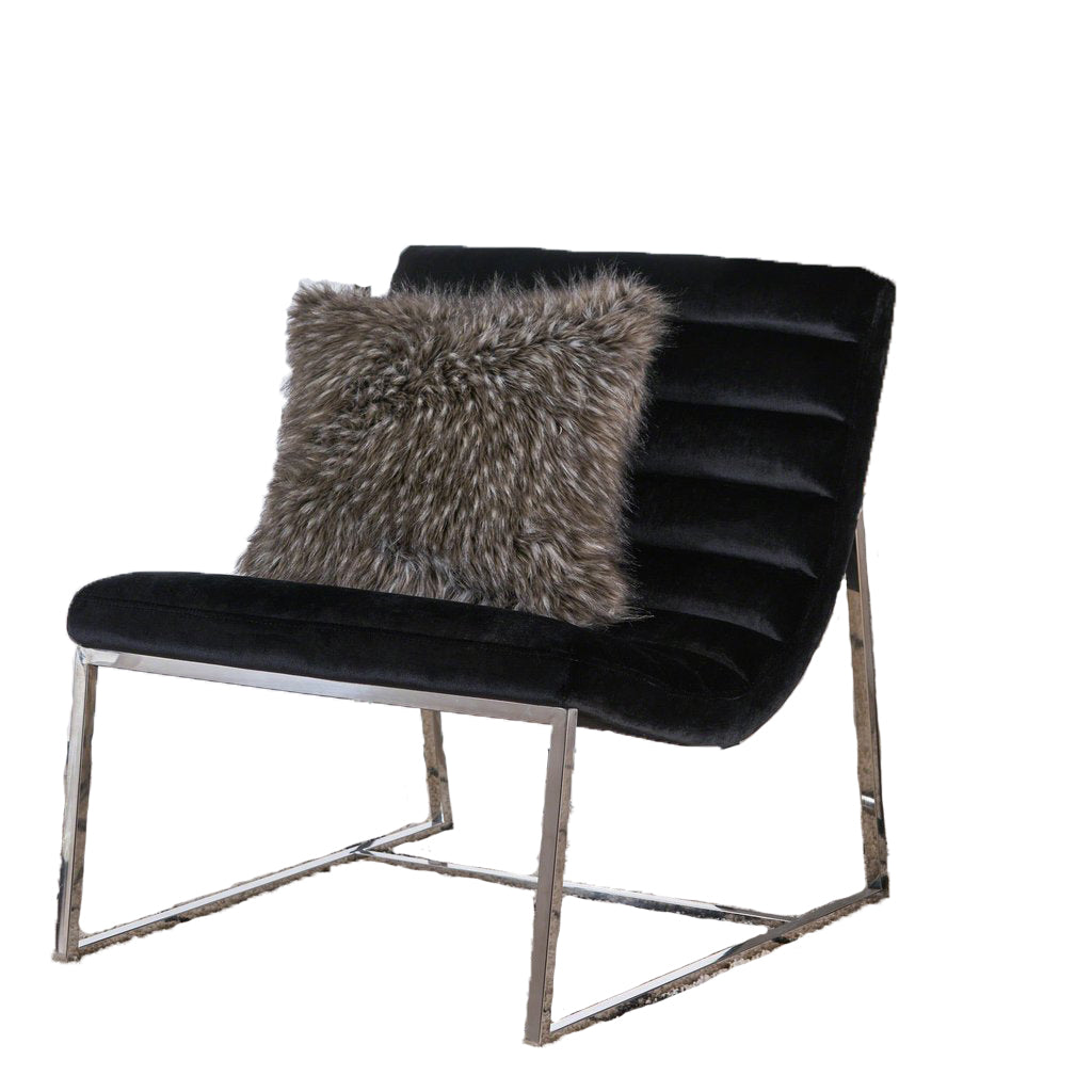 Glorie Black Velvet Sofa Accent Chair ArmChair V1041-JMC-1060BLACK