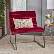 Glorie Garnet/Red Velvet Sofa Accent Chair ArmChair V1041-JMC-1060GARNET