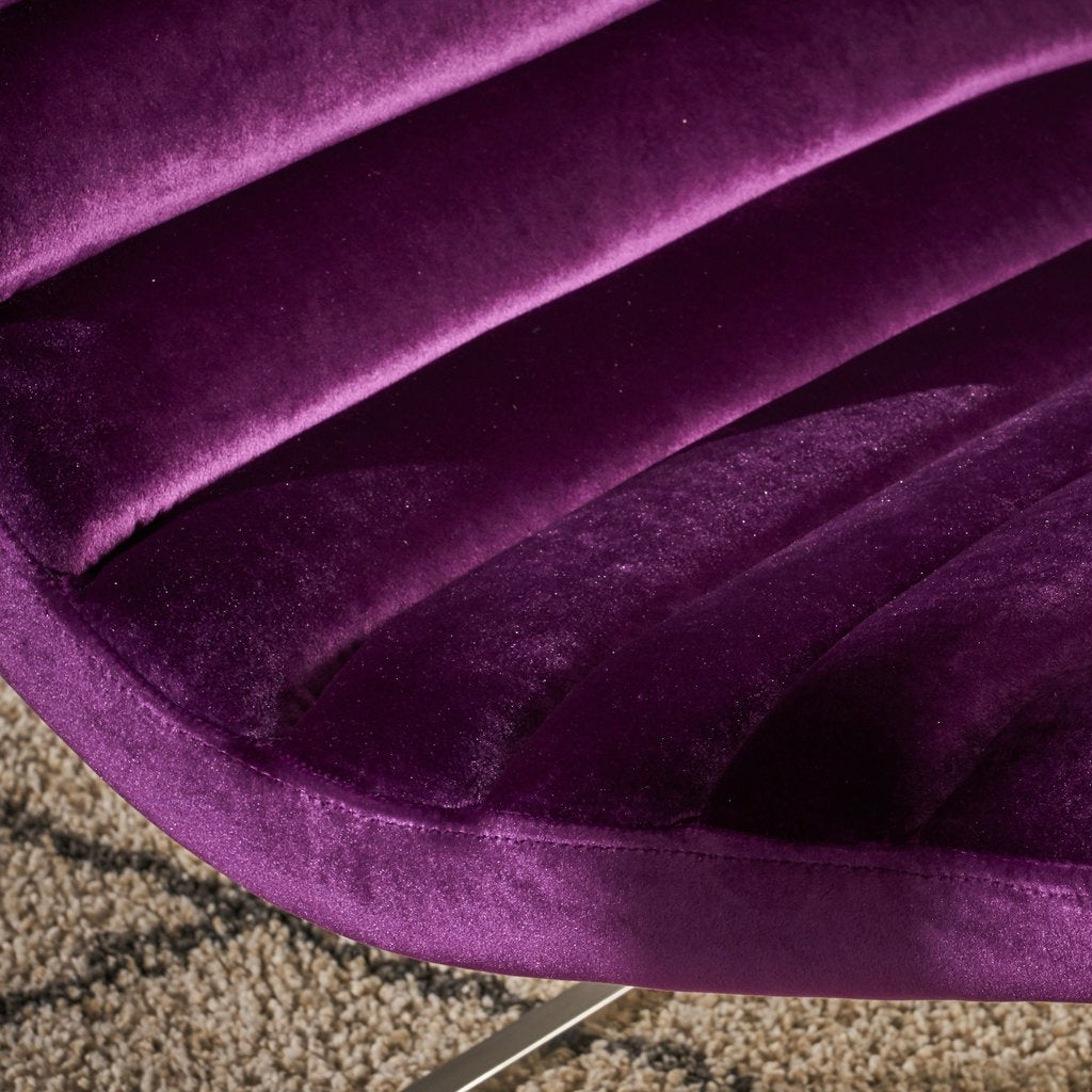 Glorie Plum Velvet Sofa Accent Chair ArmChair V1041-JMC-1060PLUM