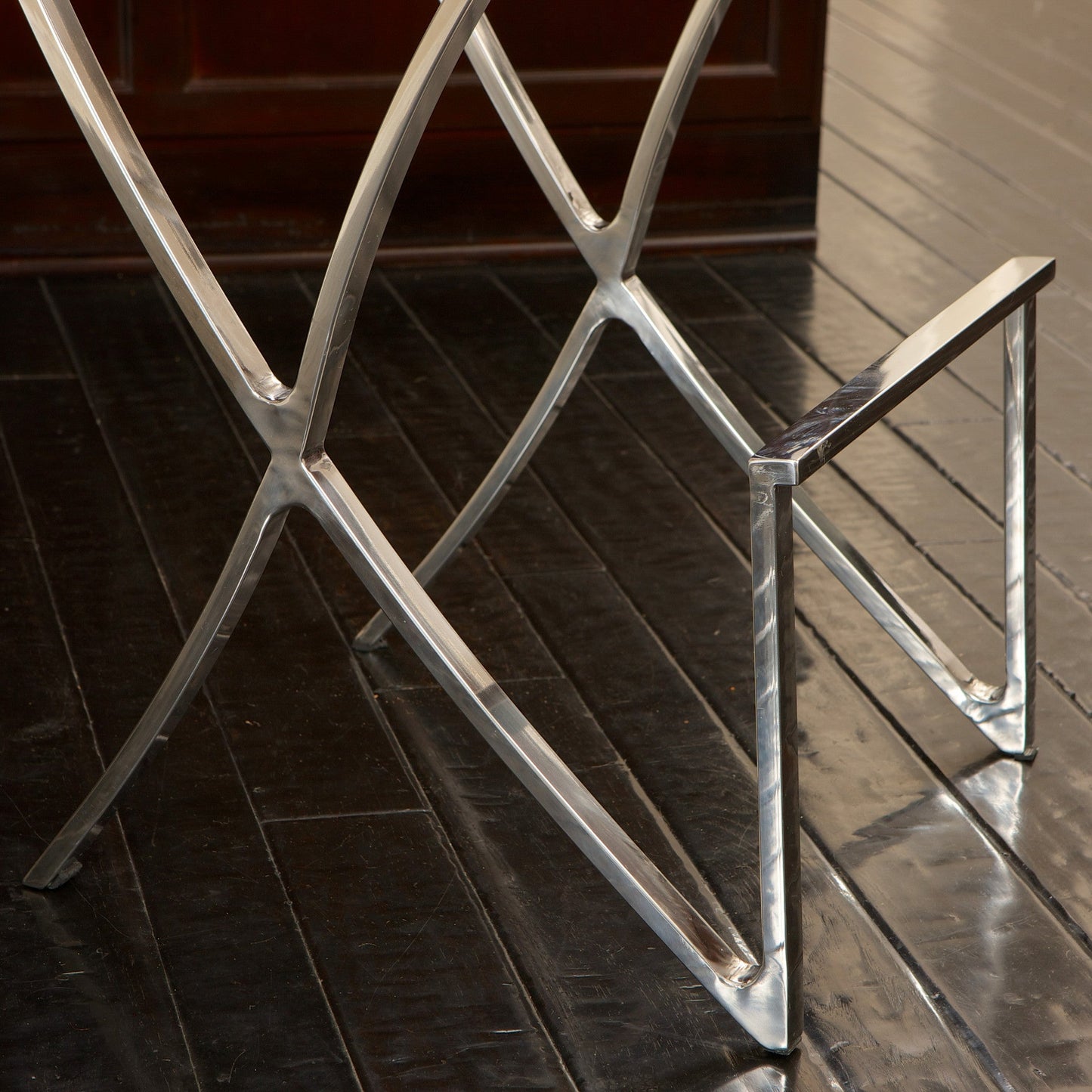 Pandora Bonded Leather & Steel Bar Stool in Black V1041-JMC-1083BLACK