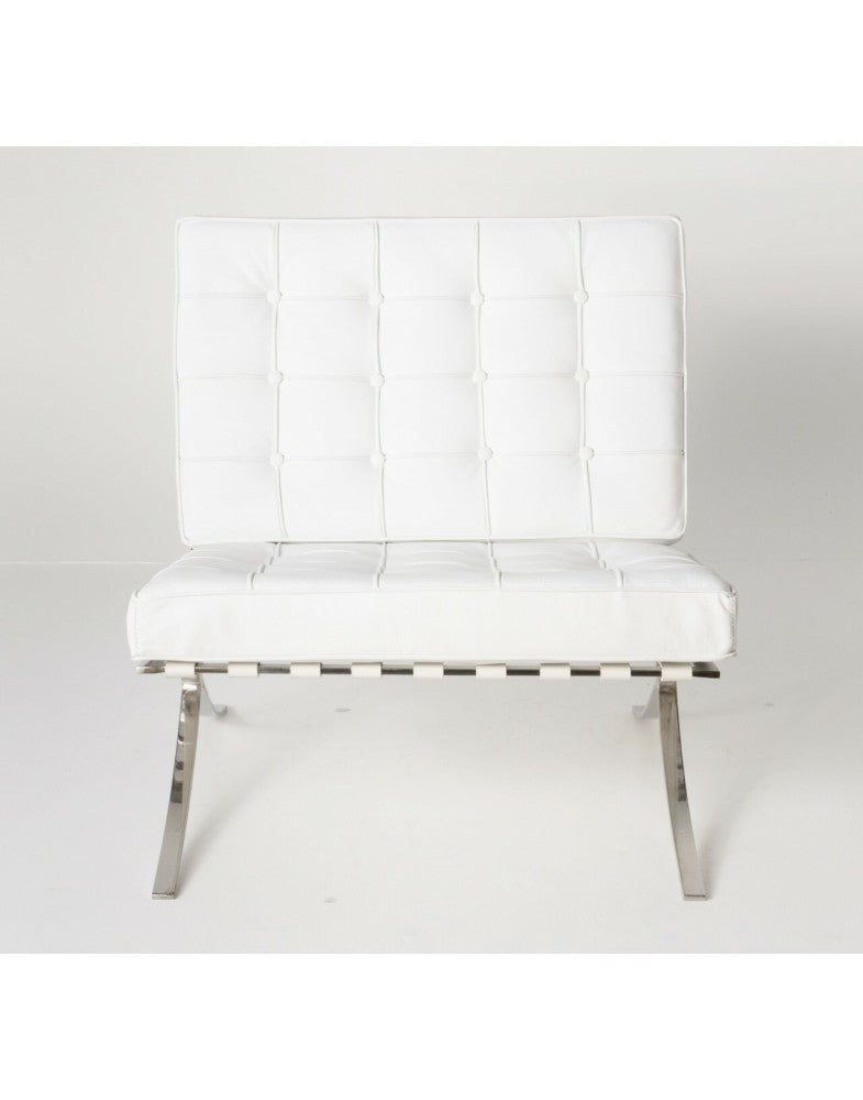 White Barcelona Chair - Classic Version - Replica V1041-JMC-1085WHITE