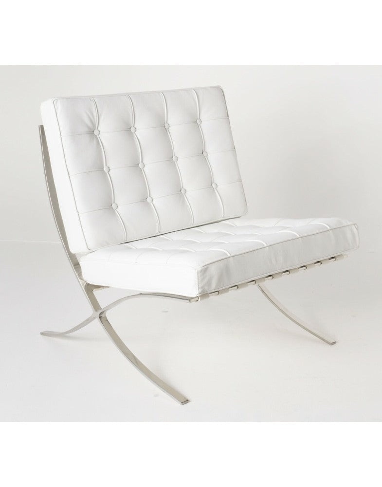 White Barcelona Chair - Classic Version - Replica V1041-JMC-1085WHITE