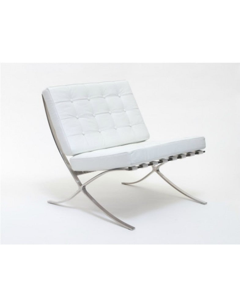 White Barcelona Chair - Classic Version - Replica V1041-JMC-1085WHITE