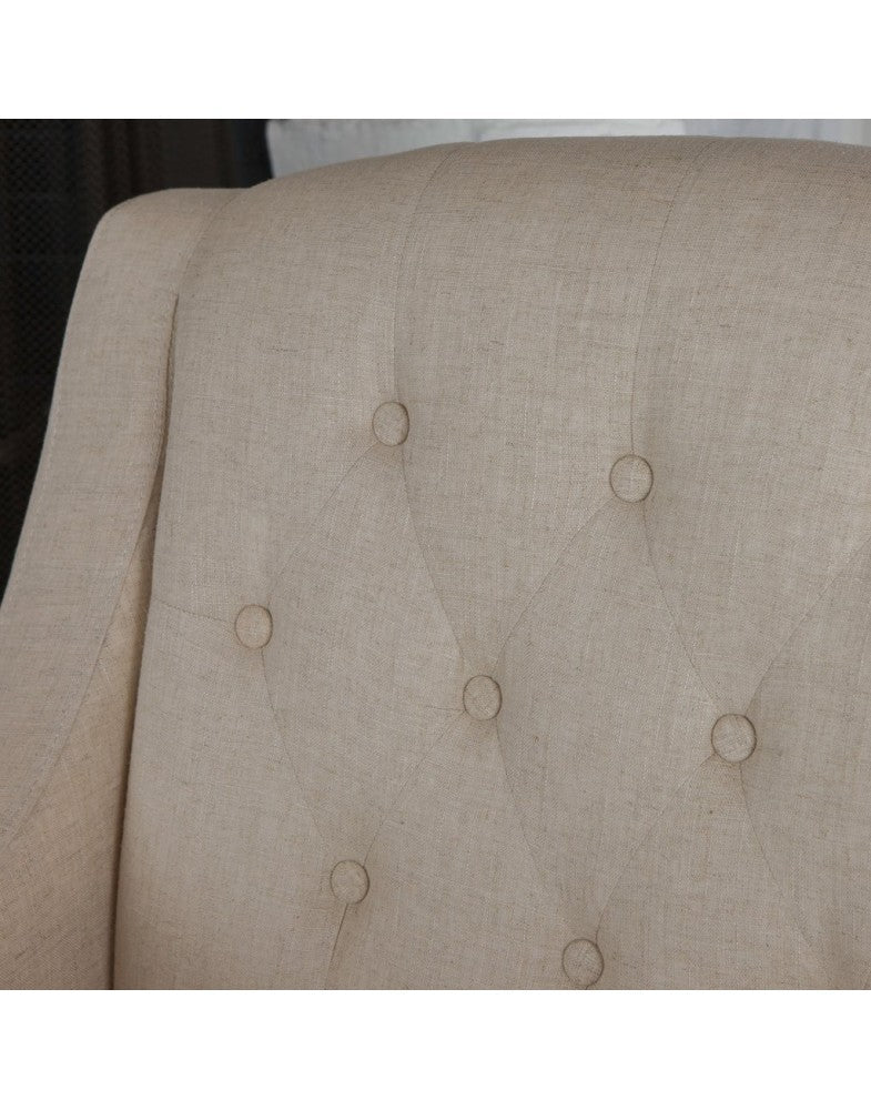 Canberra Fabric Armchair & Ottoman in Begie Linen V1041-JSF-5007BEGIE
