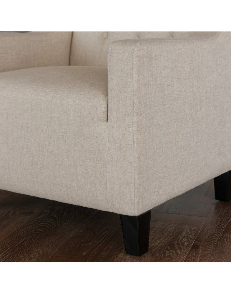 Canberra Fabric Armchair & Ottoman in Begie Linen V1041-JSF-5007BEGIE