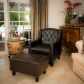 Coogee Bonded Leather Armchair & Ottoman in Brown V1041-JSF-5007CBROWN