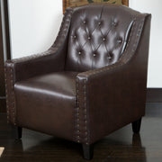 Coogee Bonded Leather Armchair & Ottoman in Brown V1041-JSF-5007CBROWN