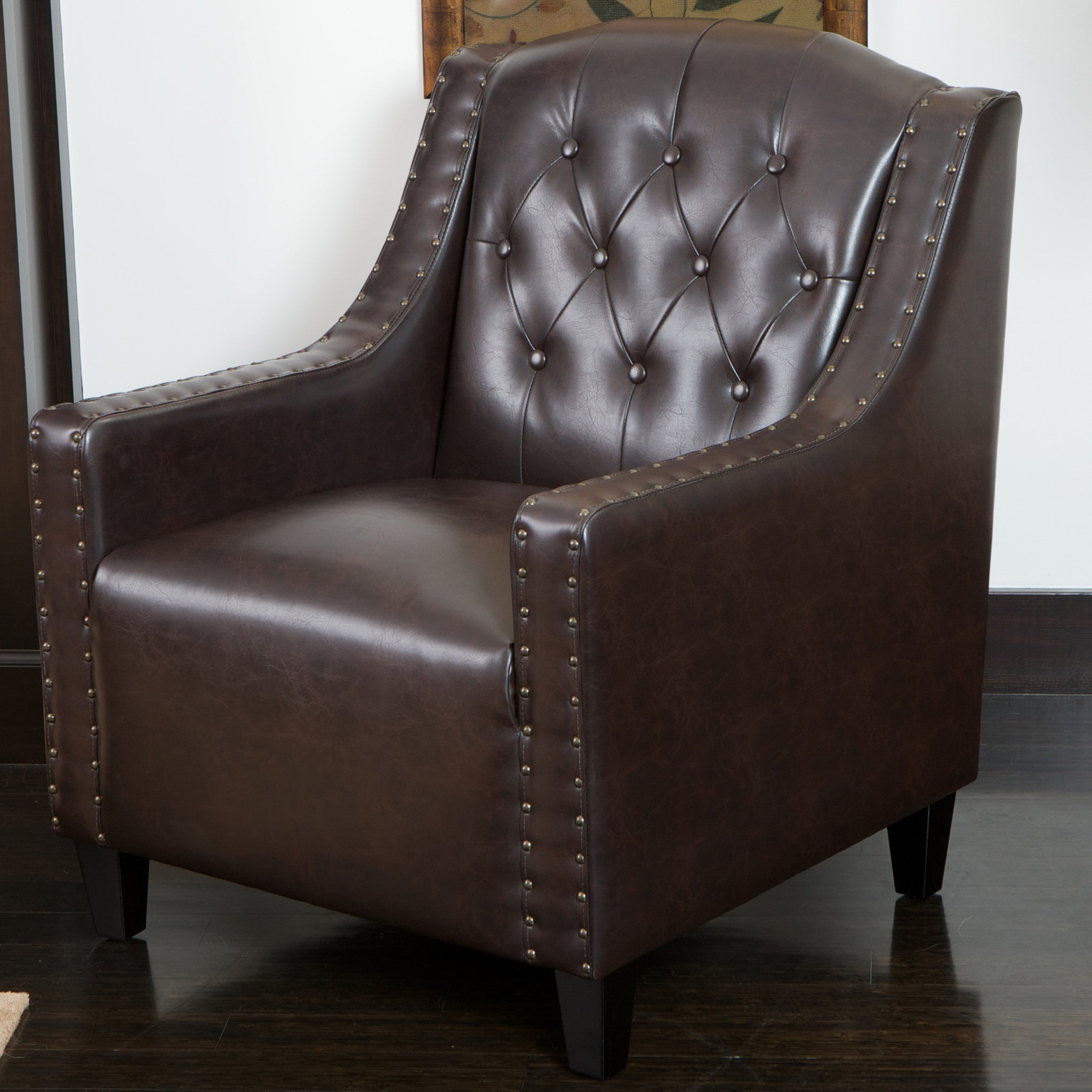Coogee Bonded Leather Armchair & Ottoman in Brown V1041-JSF-5007CBROWN