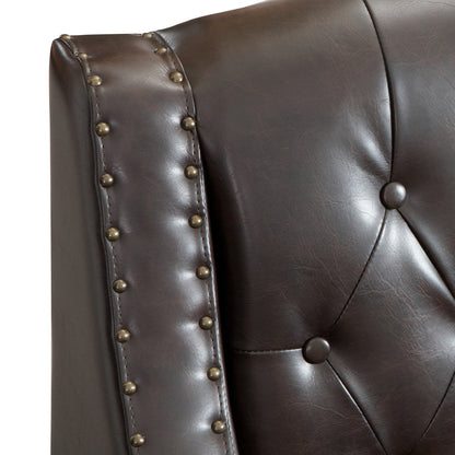 Coogee Bonded Leather Armchair & Ottoman in Brown V1041-JSF-5007CBROWN