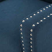 Camden Linen Fabric Studded Armchair in Dark Blue V1041-JSF-5007CDARKBLUE