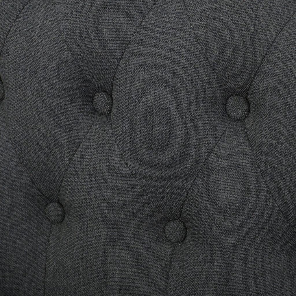 Canberra Linen Fabric Tufted Armchair in Dark Grey V1041-JSF-5007DARKGREY