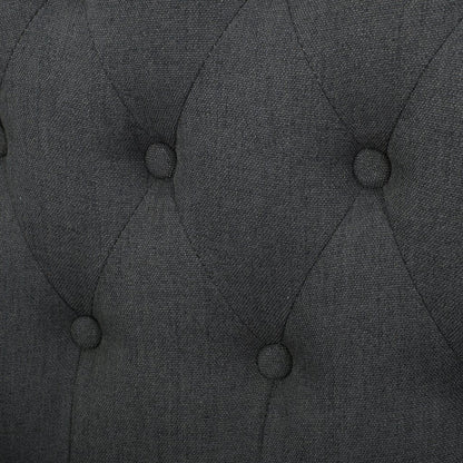 Canberra Linen Fabric Tufted Armchair in Dark Grey V1041-JSF-5007DARKGREY