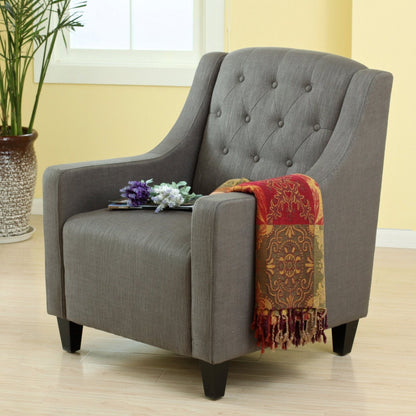 Canberra Fabric Armchair & Ottoman in Grey Linen V1041-JSF-5007GREY