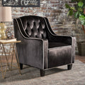 Lara Two Tone Tufted Black New Velvet Club Armchair V1041-JSF-5034BLACK