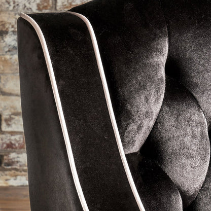 Lara Two Tone Tufted Black New Velvet Club Armchair V1041-JSF-5034BLACK