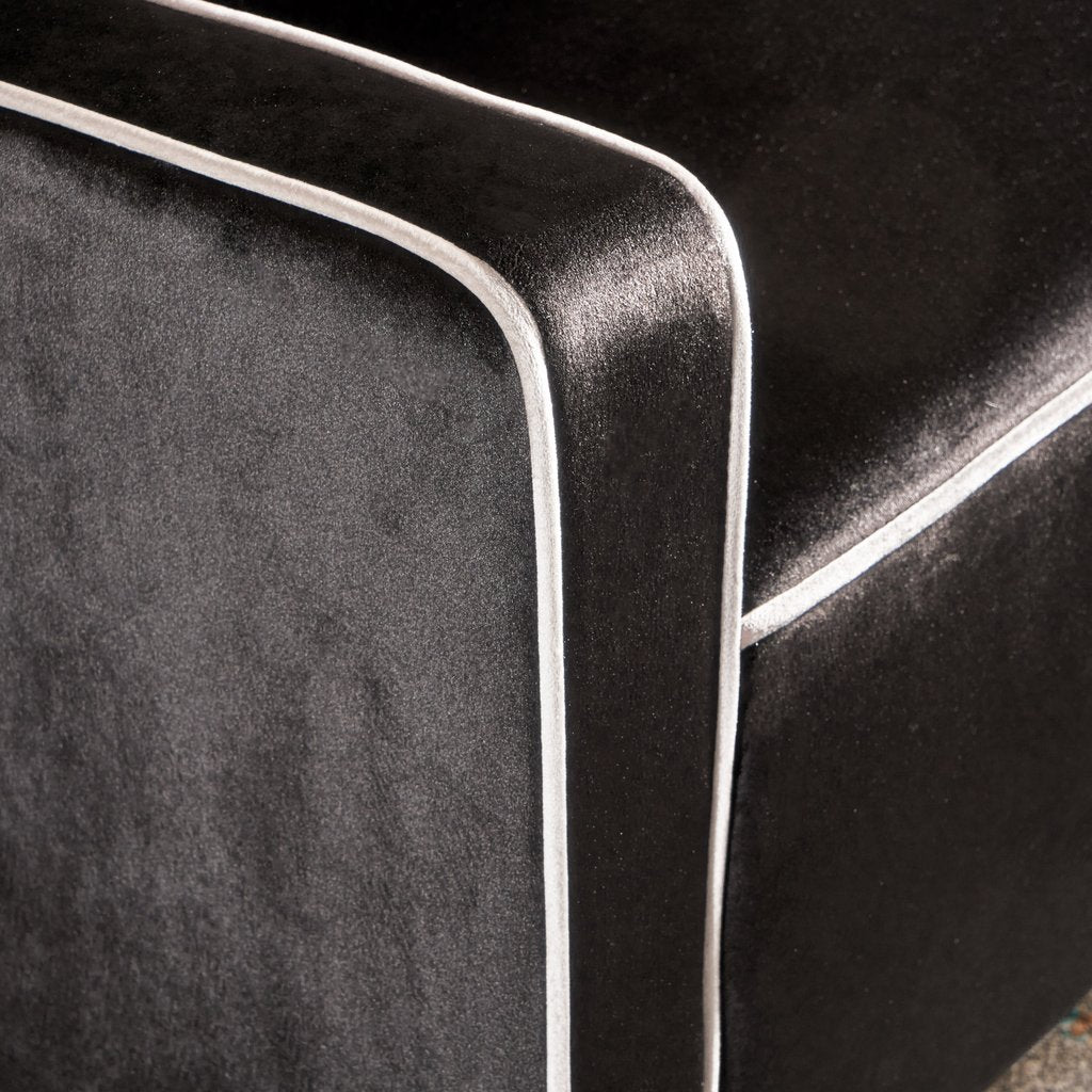 Lara Two Tone Tufted Black New Velvet Club Armchair V1041-JSF-5034BLACK