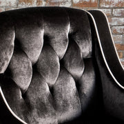 Lara Two Tone Tufted Black New Velvet Club Armchair V1041-JSF-5034BLACK