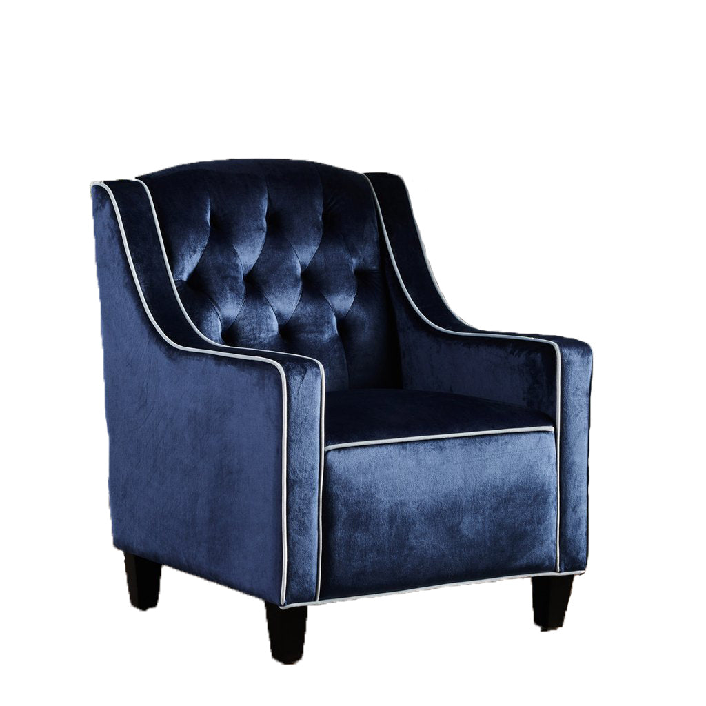 Lara Two Tone Tufted Cobalt New Velvet Club Armchair V1041-JSF-5034COBALT