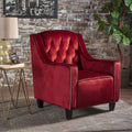 Lara Two Tone Tufted Garnet New Velvet Club Armchair V1041-JSF-5034GARNET