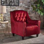 Lara Two Tone Tufted Garnet New Velvet Club Armchair V1041-JSF-5034GARNET