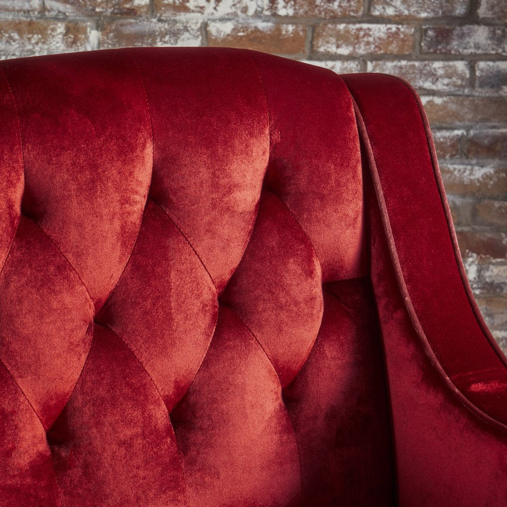Lara Two Tone Tufted Garnet New Velvet Club Armchair V1041-JSF-5034GARNET