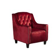 Lara Two Tone Tufted Garnet New Velvet Club Armchair V1041-JSF-5034GARNET