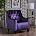 Lara Two Tone Tufted Plum New Velvet Club Armchair V1041-JSF-5034PLUM