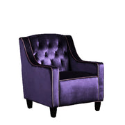 Lara Two Tone Tufted Plum New Velvet Club Armchair V1041-JSF-5034PLUM