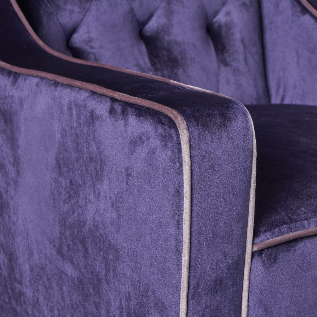 Lara Two Tone Tufted Plum New Velvet Club Armchair V1041-JSF-5034PLUM