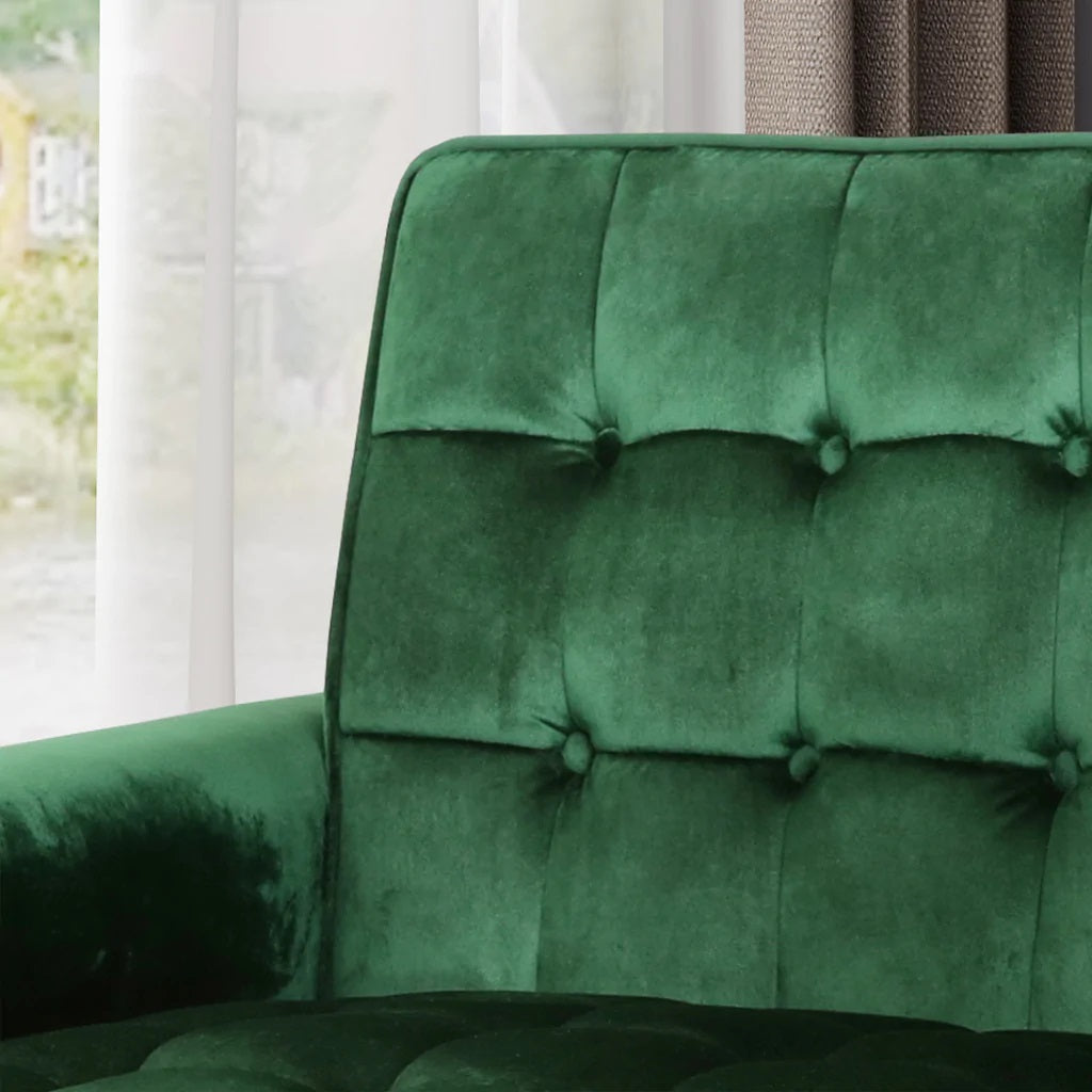 Lewisham Emerald Tufted Velvet Armchair V1041-JSF-5108-1EMERALD