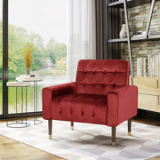 Lewisham Garnet Tufted Velvet Armchair V1041-JSF-5108-1GARNET