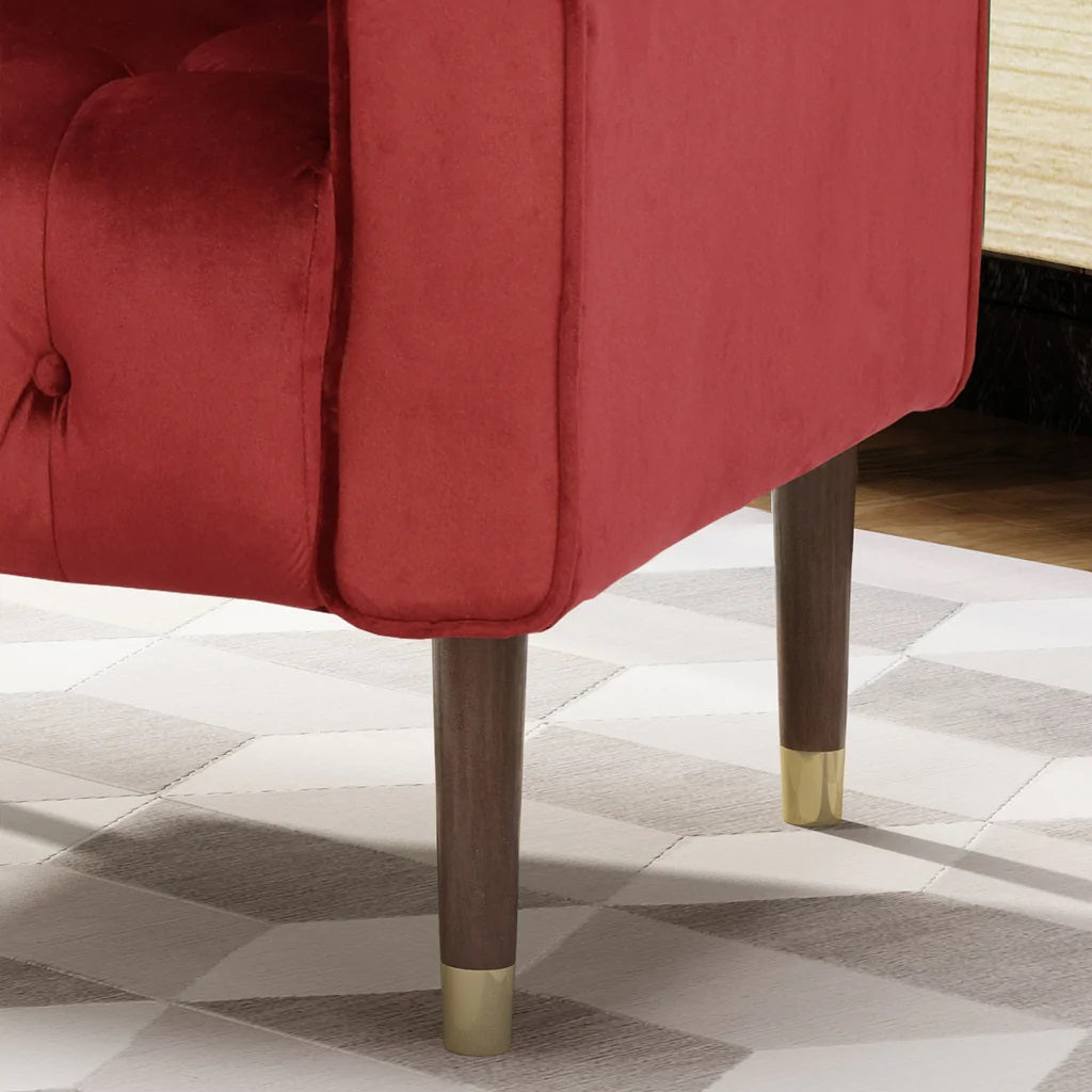 Lewisham Garnet Tufted Velvet Armchair V1041-JSF-5108-1GARNET