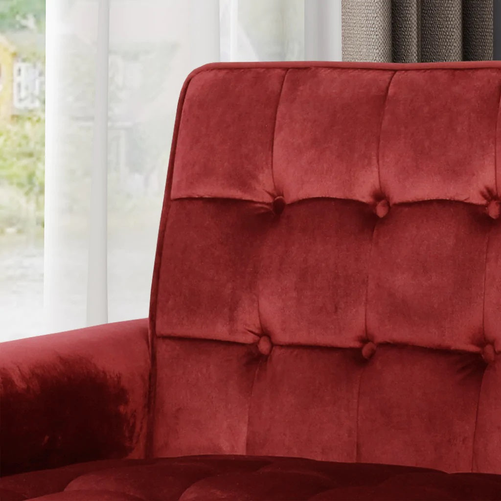 Lewisham Garnet Tufted Velvet Armchair V1041-JSF-5108-1GARNET