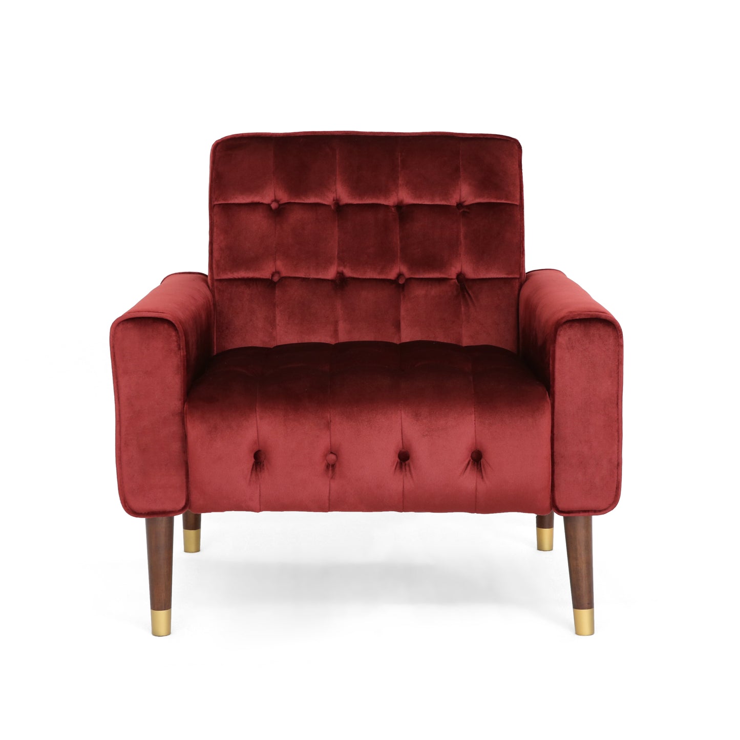 Lewisham Garnet Tufted Velvet Armchair V1041-JSF-5108-1GARNET