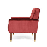 Lewisham Garnet Tufted Velvet Armchair V1041-JSF-5108-1GARNET