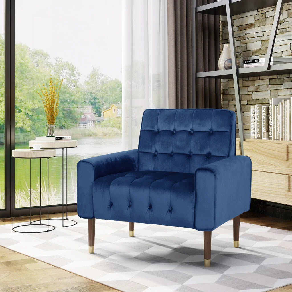 Lewisham Navy Blue Tufted Velvet Armchair V1041-JSF-5108-1NAVYBLUE