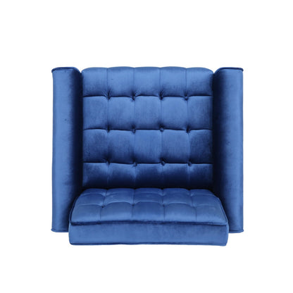 Lewisham Navy Blue Tufted Velvet Armchair V1041-JSF-5108-1NAVYBLUE