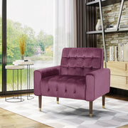 Lewisham Raisin Tufted Velvet Armchair V1041-JSF-5108-1RAISIN