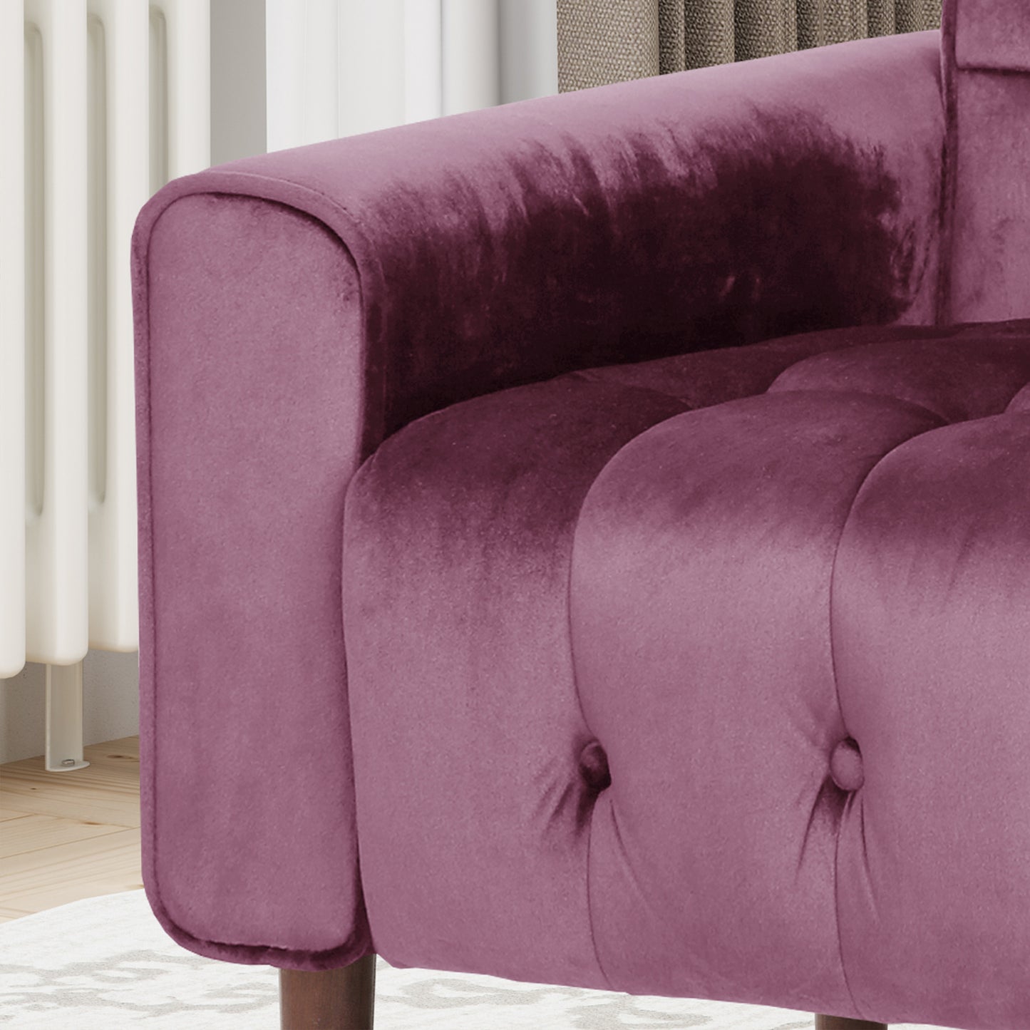 Lewisham Raisin Tufted Velvet Armchair V1041-JSF-5108-1RAISIN
