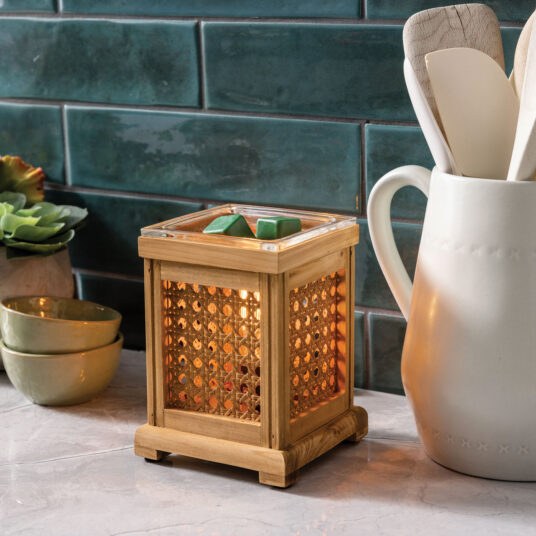 Wood & Cane Vintage Bulb Illumination Warmer V1049-EBWAC