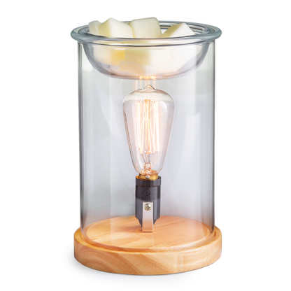 Wood & Glass Vintage Bulb Illumination Warmer V1049-EBWDG