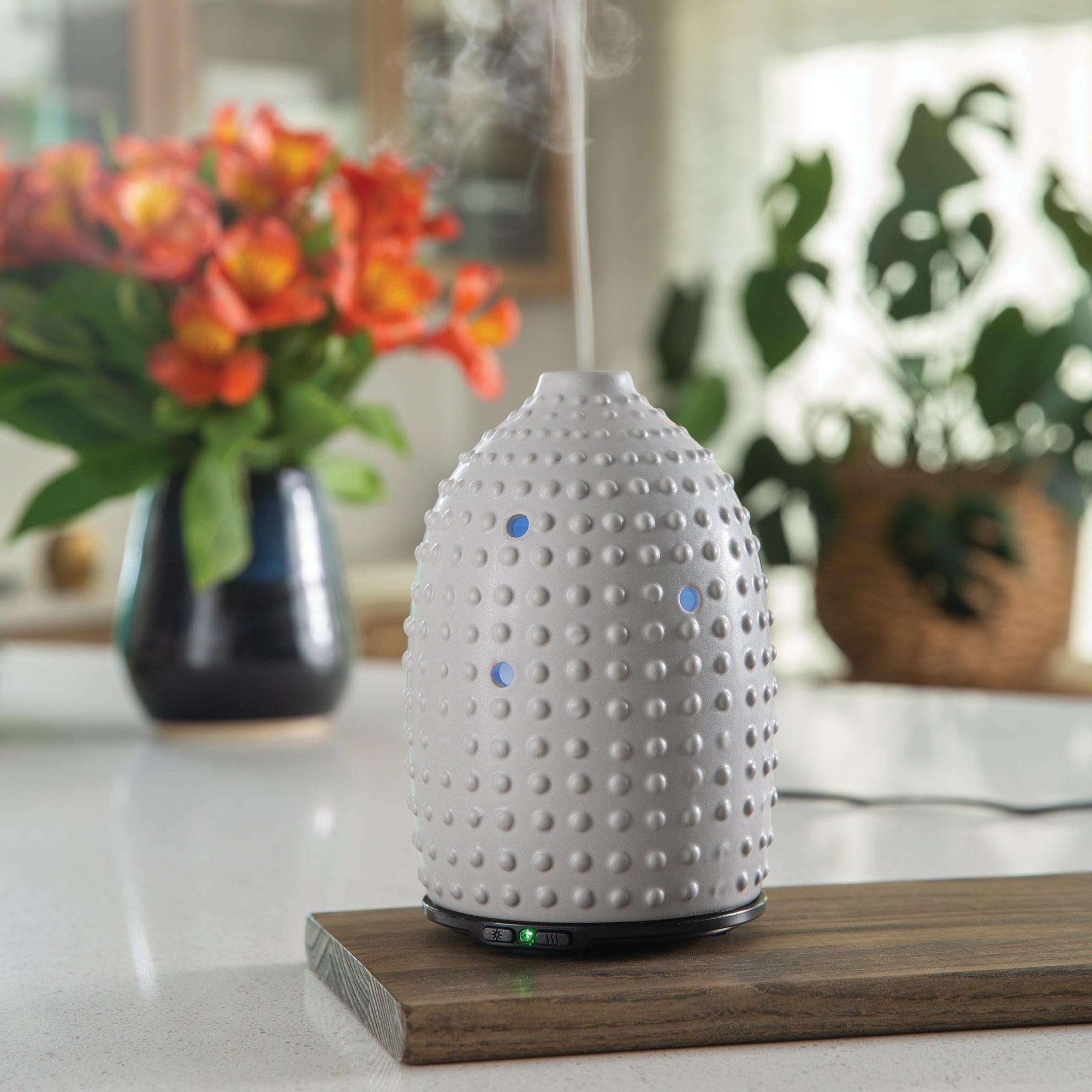 Gray Hobnail Ultrasonic Aroma Diffuser V1049-SDGHB