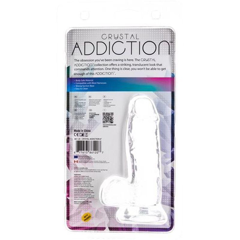 Addiction Crystal Dildo W Balls 6In Clear V1055-7CA45836100014