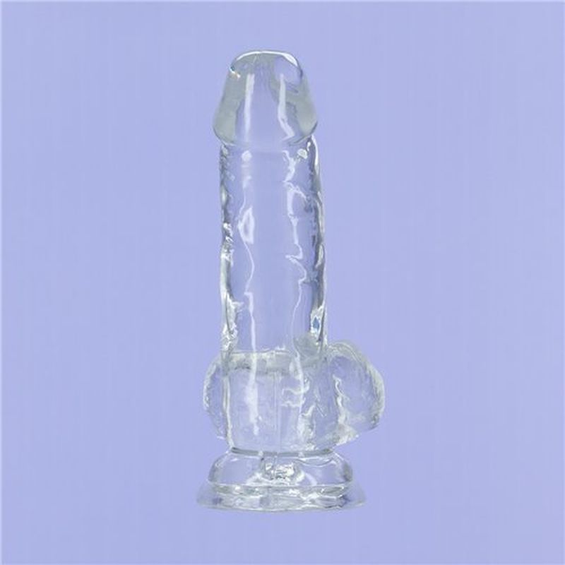 Addiction Crystal Dildo W Balls 6In Clear V1055-7CA45836100014