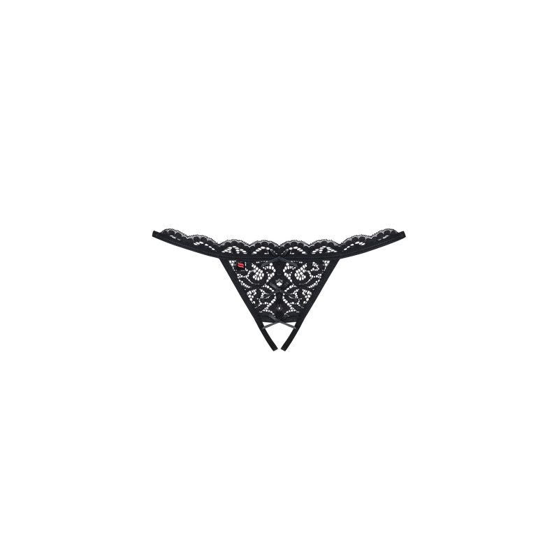 Obsessive Crotchless Lace Thong 831 Black V1055-7CA45836100015