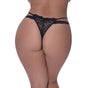 Exposed Lingerie Cross Strap Split Thong Black - Black - Queen V1055-7CA45836100061
