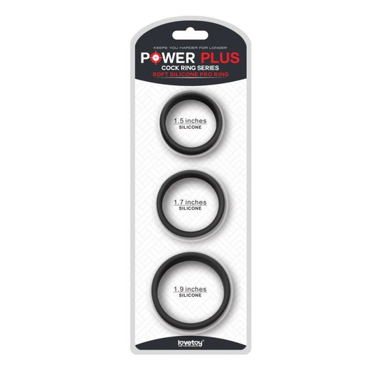 Lovetoy Silicone 3 Pc Pro Cock Ring Set V1055-7CC45842100011